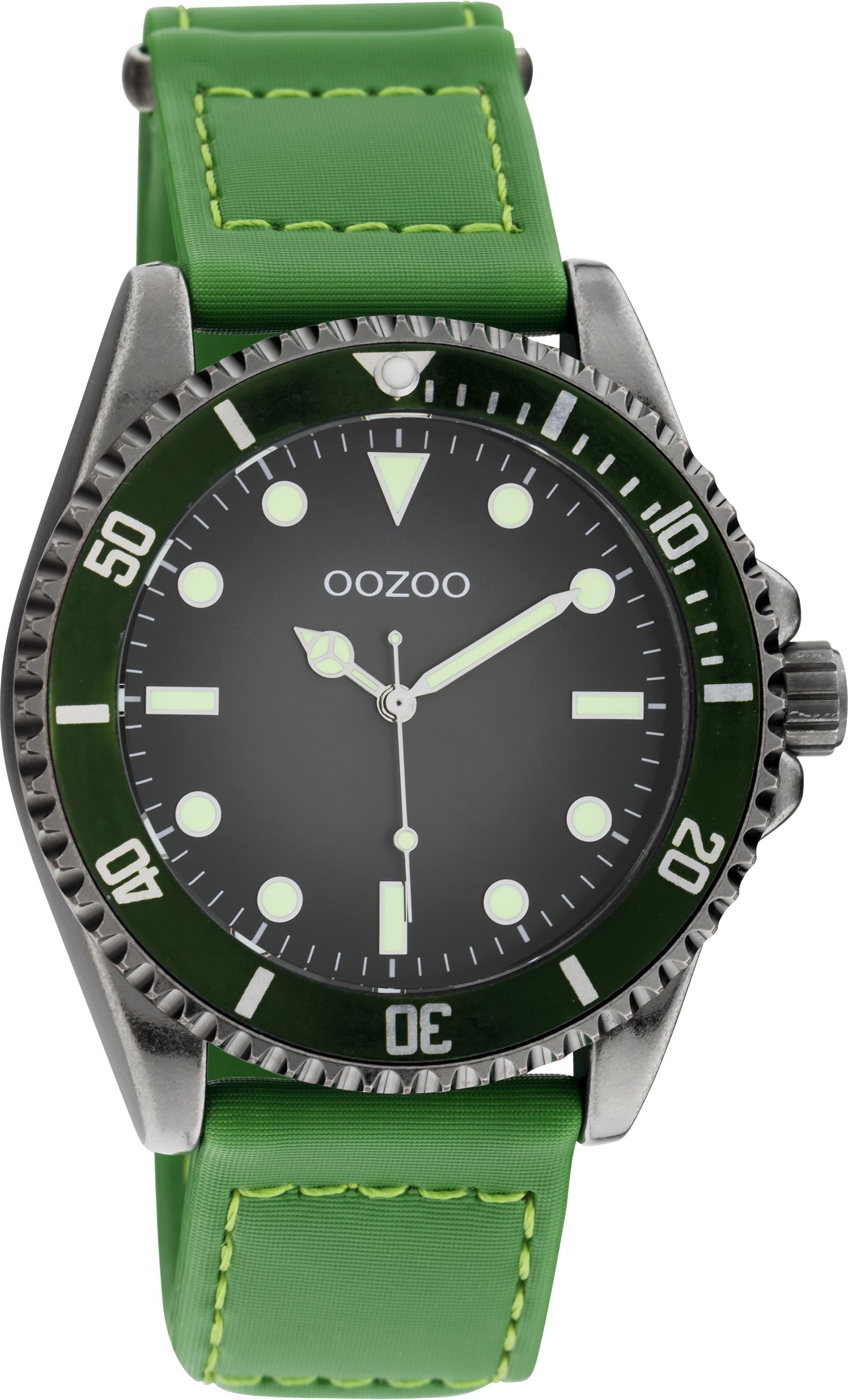Oozoo Timepieces Green Leather Strap C11010